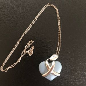 Wedgewood silver and blue heart necklace